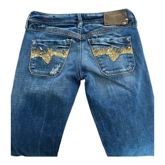 Diesel LOWKY Jeans Blue Denim Sequin | Size  24 X 32 - Picture 4 of 15